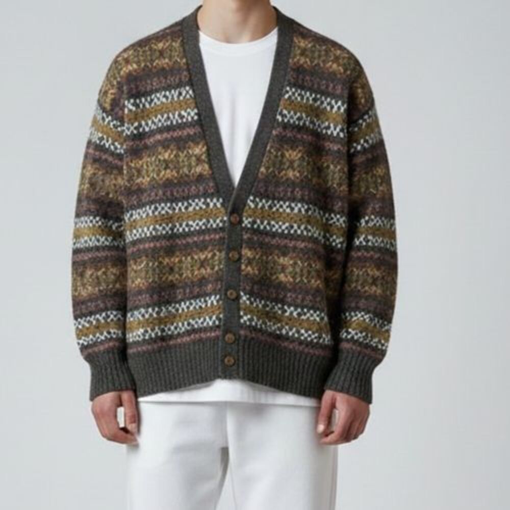 Vintage Christopher Hayes Cardigan Sweater L Wool Shetland Academia Grandpa